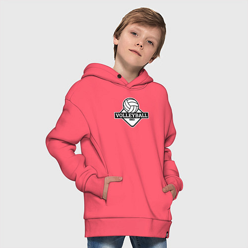 Детское худи оверсайз Volleyball club / Коралловый – фото 4