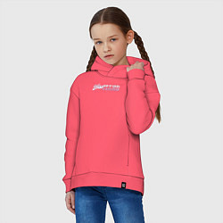 Толстовка оверсайз детская Newjeans logo, цвет: коралловый — фото 2