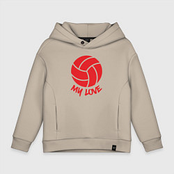 Толстовка оверсайз детская Volleyball my love, цвет: миндальный