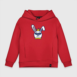 Толстовка оверсайз детская Rabbit king, цвет: красный