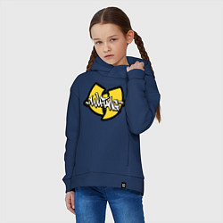 Толстовка оверсайз детская Wu tang - logo, цвет: тёмно-синий — фото 2