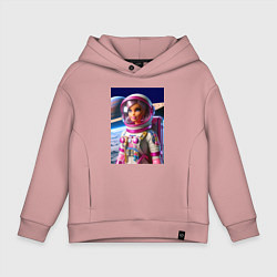 Толстовка оверсайз детская Барби - крутой космонавт, цвет: пыльно-розовый