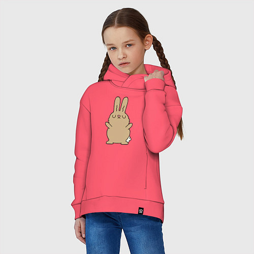 Детское худи оверсайз Relax bunny / Коралловый – фото 3