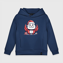 Толстовка оверсайз детская Дракон дед Мороз или Санта Клаус, цвет: тёмно-синий