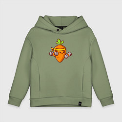 Толстовка оверсайз детская Морковь на спорте, цвет: авокадо
