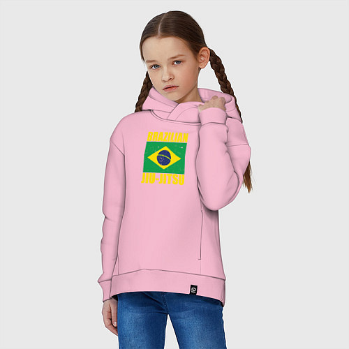Детское худи оверсайз Brazilian jiu-jitsu / Светло-розовый – фото 3
