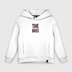 Толстовка оверсайз детская The real boss, цвет: белый