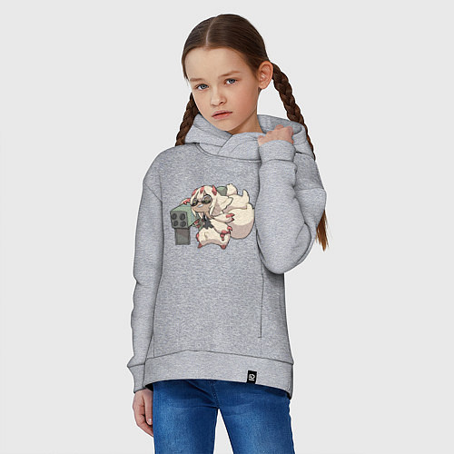 Детское худи оверсайз Опасная Фапута / Меланж – фото 3