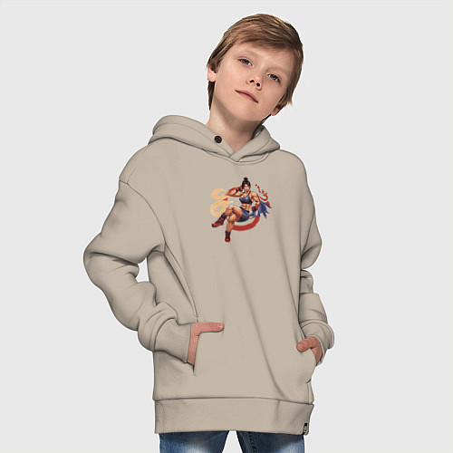 Детское худи оверсайз Энергия в бою / Миндальный – фото 4