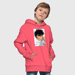 Толстовка оверсайз детская Иппо Боксер, цвет: коралловый — фото 2
