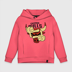 Толстовка оверсайз детская Bulls logo with hands, цвет: коралловый