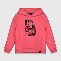 Толстовка оверсайз детская Эйкити Онидзука - GTO, цвет: коралловый