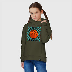 Толстовка оверсайз детская Basketball vibes, цвет: хаки — фото 2