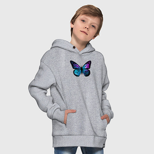 Детское худи оверсайз Космическая бабочка / Меланж – фото 4