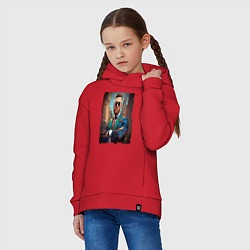 Толстовка оверсайз детская Конор Макгрегор на фоне города, цвет: красный — фото 2