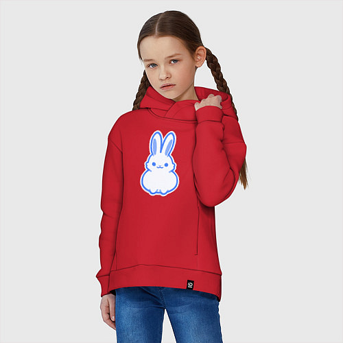 Детское худи оверсайз White bunny / Красный – фото 3