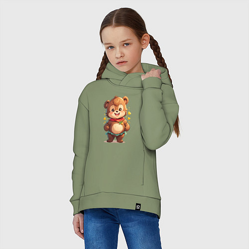 Детское худи оверсайз Мой мишка-малыш / Авокадо – фото 3