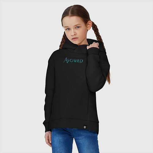 Детское худи оверсайз Avowed logo / Черный – фото 3