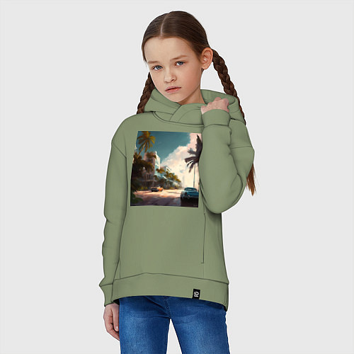 Детское худи оверсайз Солнечный Майами / Авокадо – фото 3
