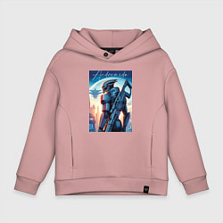 Толстовка оверсайз детская Mass Effect - alien andromeda ai art, цвет: пыльно-розовый