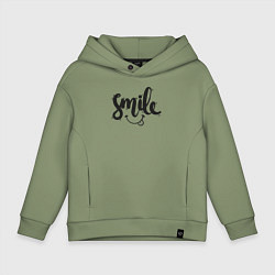 Толстовка оверсайз детская Funny smile, цвет: авокадо