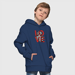 Толстовка оверсайз детская Love с сердцем, цвет: тёмно-синий — фото 2