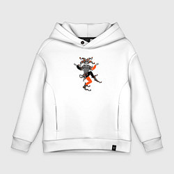 Толстовка оверсайз детская Иллюстрация джокера с карт, цвет: белый