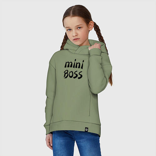 Детское худи оверсайз Mini boss / Авокадо – фото 3
