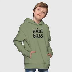 Толстовка оверсайз детская Mini boss, цвет: авокадо — фото 2