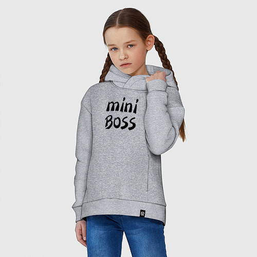 Детское худи оверсайз Mini boss / Меланж – фото 3