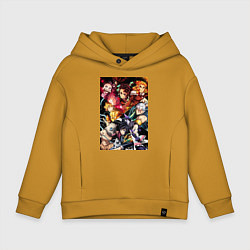 Толстовка оверсайз детская Тандзиро Камадо Дзэнъицу Агацума, цвет: горчичный
