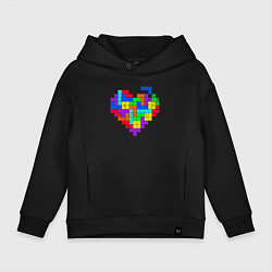 Толстовка оверсайз детская Color tetris, цвет: черный