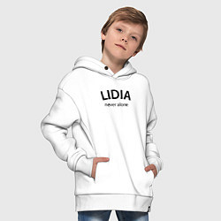 Толстовка оверсайз детская Lidia never alone - motto, цвет: белый — фото 2
