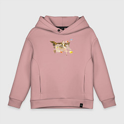 Толстовка оверсайз детская Нин Гуан Геншин Импакт, цвет: пыльно-розовый