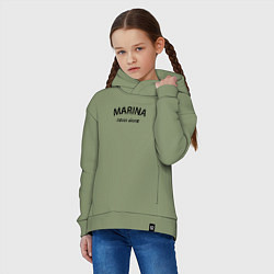 Толстовка оверсайз детская Marina never alone - motto, цвет: авокадо — фото 2