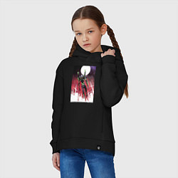 Толстовка оверсайз детская Евангелион нового поколения робот, цвет: черный — фото 2