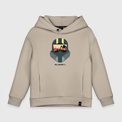 Толстовка оверсайз детская Helldivers: Paratrooper Helmet, цвет: миндальный