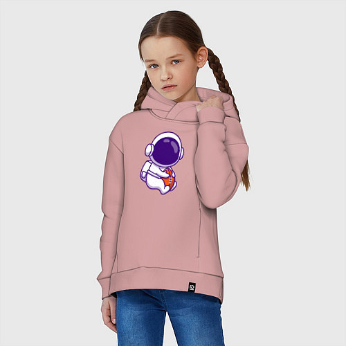 Детское худи оверсайз Space football / Пыльно-розовый – фото 3