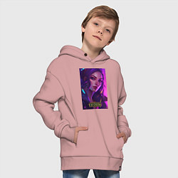 Толстовка оверсайз детская League of Legends Kaisa Kda, цвет: пыльно-розовый — фото 2