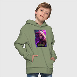 Толстовка оверсайз детская League of Legends Kaisa Kda, цвет: авокадо — фото 2