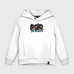 Толстовка оверсайз детская Beatles beagles, цвет: белый