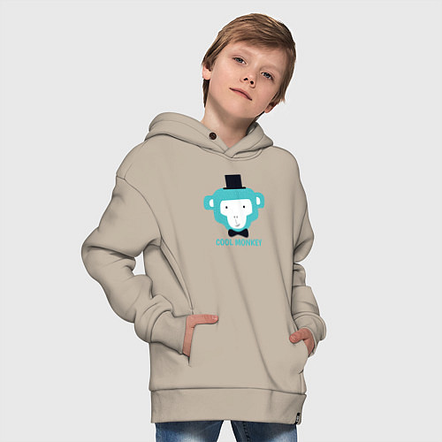 Детское худи оверсайз Cool monkey / Миндальный – фото 4