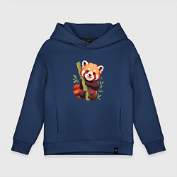 Толстовка оверсайз детская The Red Panda, цвет: тёмно-синий