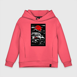 Толстовка оверсайз детская Мазда mx5 miata, цвет: коралловый