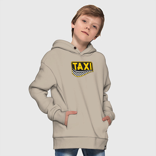 Детское худи оверсайз Такси / Миндальный – фото 4