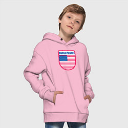 Толстовка оверсайз детская United States, цвет: светло-розовый — фото 2