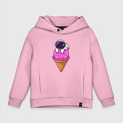 Толстовка оверсайз детская Space ice cream, цвет: светло-розовый