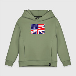 Толстовка оверсайз детская США и Великобритания, цвет: авокадо
