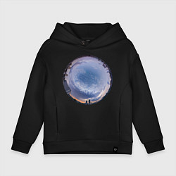 Толстовка оверсайз детская Небо 029, цвет: черный
