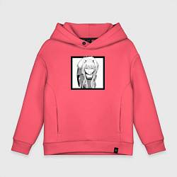 Толстовка оверсайз детская Зеро Ту улыбается, цвет: коралловый
